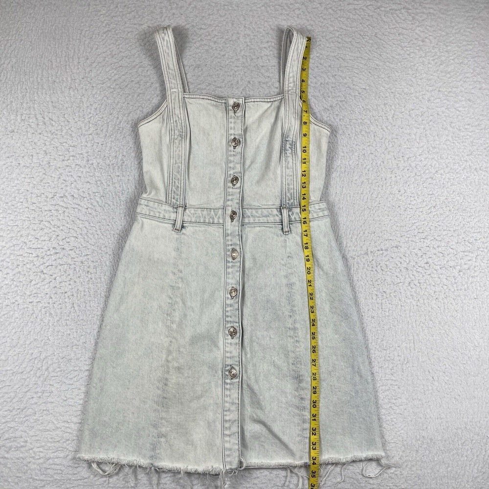 7 For All Mankind Dress Womens Large Denim Mini Frayed Hem‎ Sun Bleached Travel - Picture 6 of 11